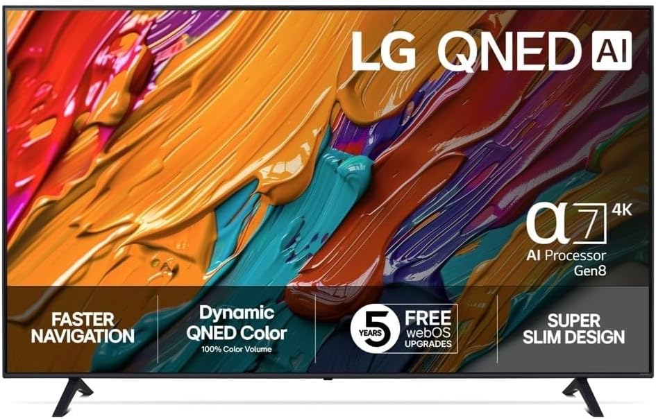 LG téléviseur, 165 cm, Noir, TV QNED AI 2025, 65QNED7E, 65'' ( ), webOS 25, Télécommade AI Magic Remote, Google Assistant