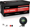 dumfume batterie, 48 V, 100 Ah, Noir/Rouge, Lifepo4 pour Voiturettes De Golf, BMS IntéGré 200A