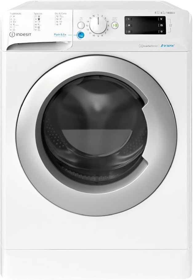 Indesit lave-linge, 10Kg, 7Kg, 1400 RPM, Blanc, Séchant / - BDE 107436 WSV SPT