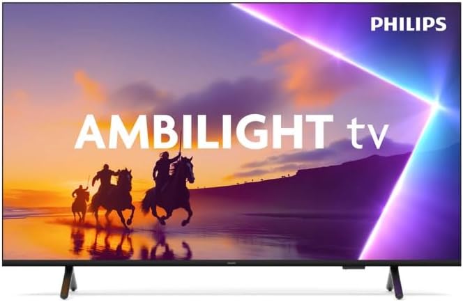 PHILIPS téléviseur, 75 pouces, Noir, Ambilight 75PUS8510 4K QLED Smart TV Écran de avec plateforme Titan OS