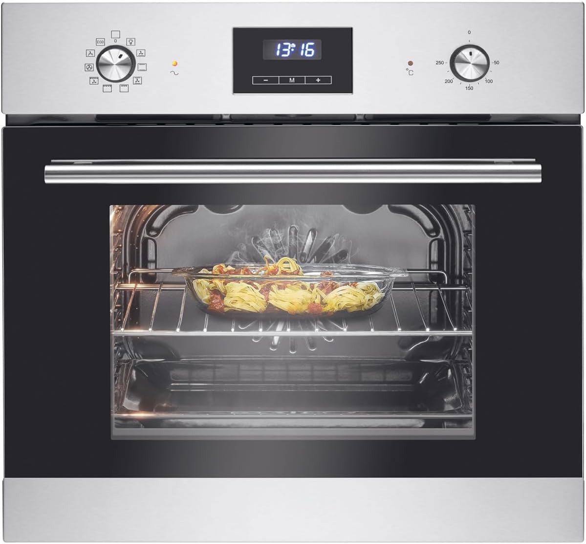 Bomann four encastrable, Argenté, Inox avec écran Classe A EBO7911-Inox, écran de commande, classe énergétique A