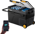 BougeRV réfrigérateur, 49 L, 12 V, 24 V, 230 V, Blanc, CRD2 V2.0 Double Zone Glacière Voiture, -20℃~20℃