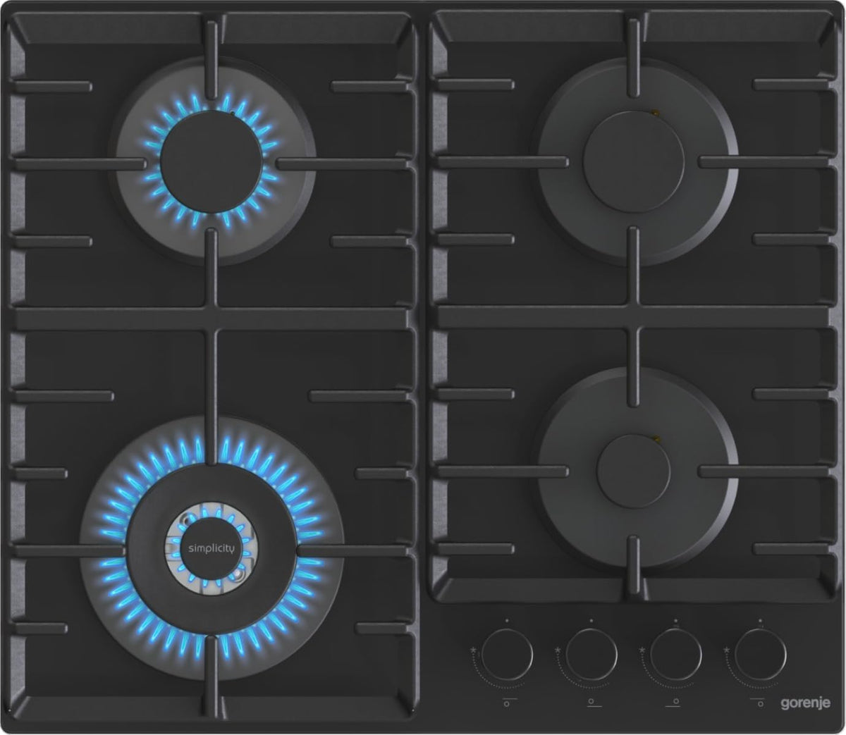 Tables de cuisson Gorenje, Noir, GTW642SYB, Cuisinière à gaz Simplicity