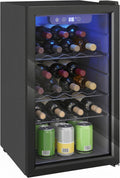 HOMCOM réfrigérateur, 68 L, Noir, Cave à Vin 24 Bouteilles Température Réglable 4-16 °C, à Vin et Boissons