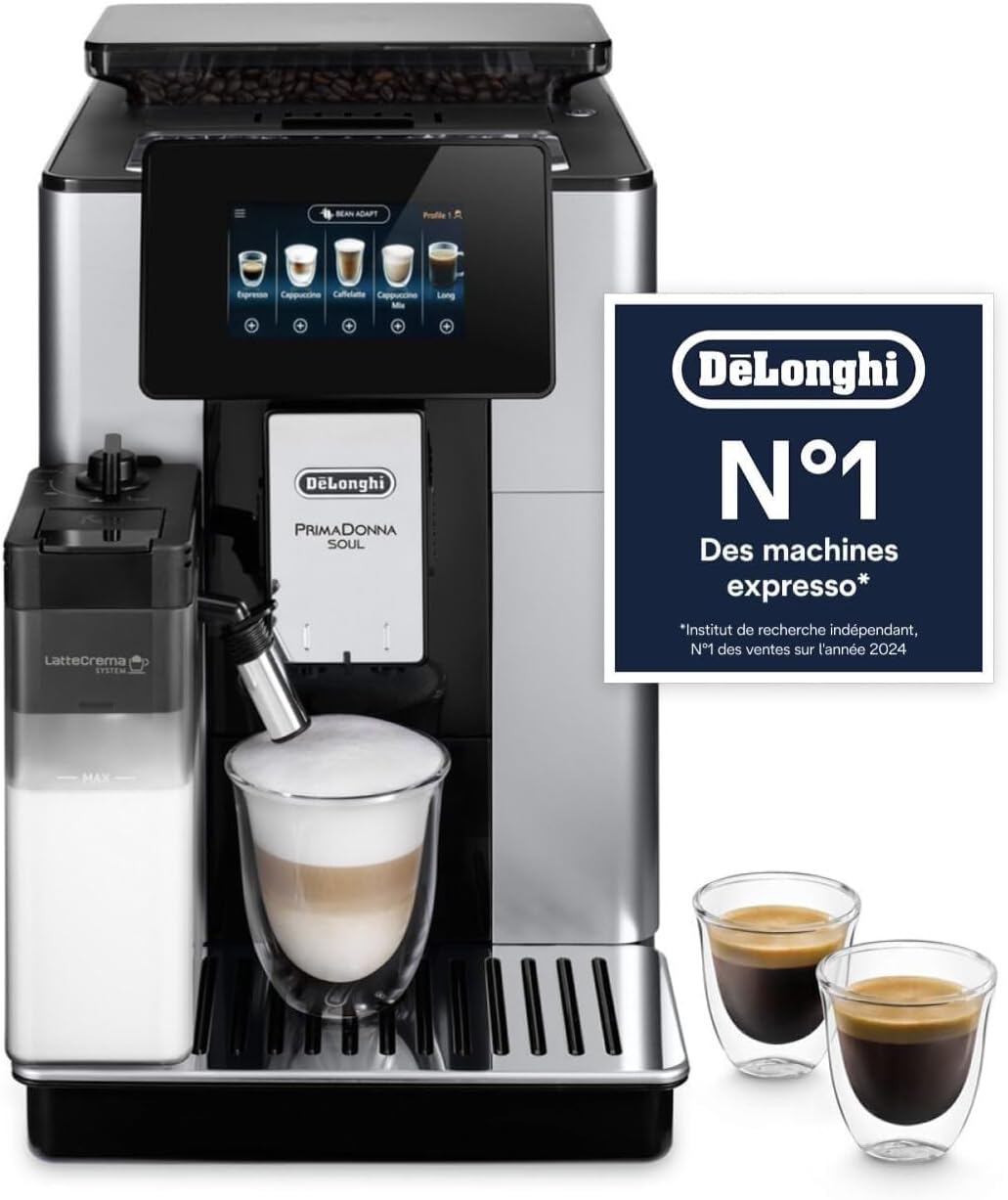 De'Longhi machine à café, Noir, Magnifica Start - Automatique 4 Boissons, Mousseur LatteCrema, Expresso et Cappuccino