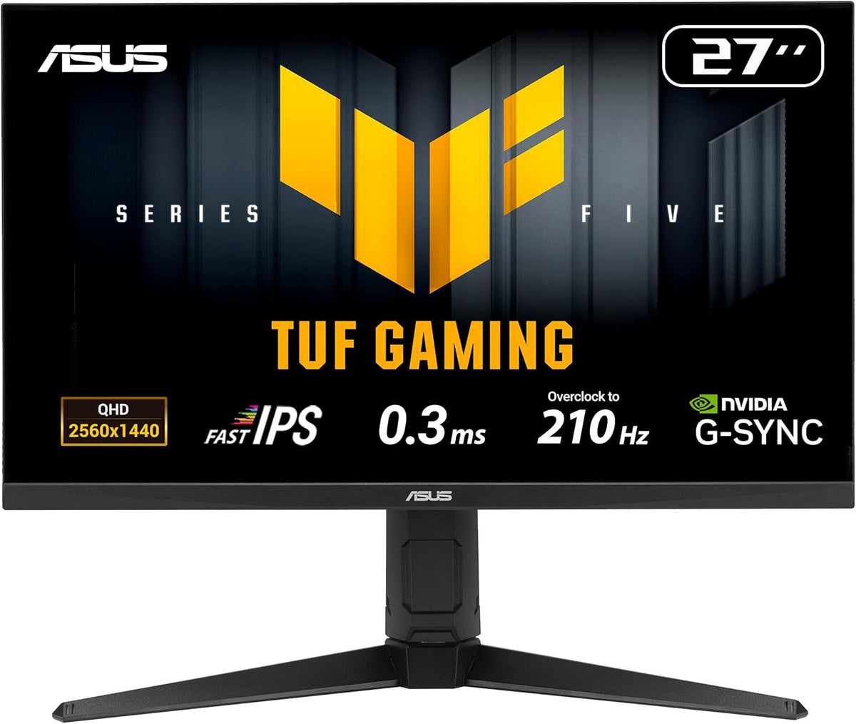 ASUS Écrans PC, 27 Pouces, Noir, TUF Gaming VG27AQL5A 1440p 210Hz Écran PC Gamer Fast IPS, 210Hz (OC), Fast IPS