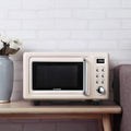 RKYRRKI Classique, 700 W, 18 L, Blanc, Four à micro-ondes de comptoir rétro, petit four à micro-ondes pour dortoir