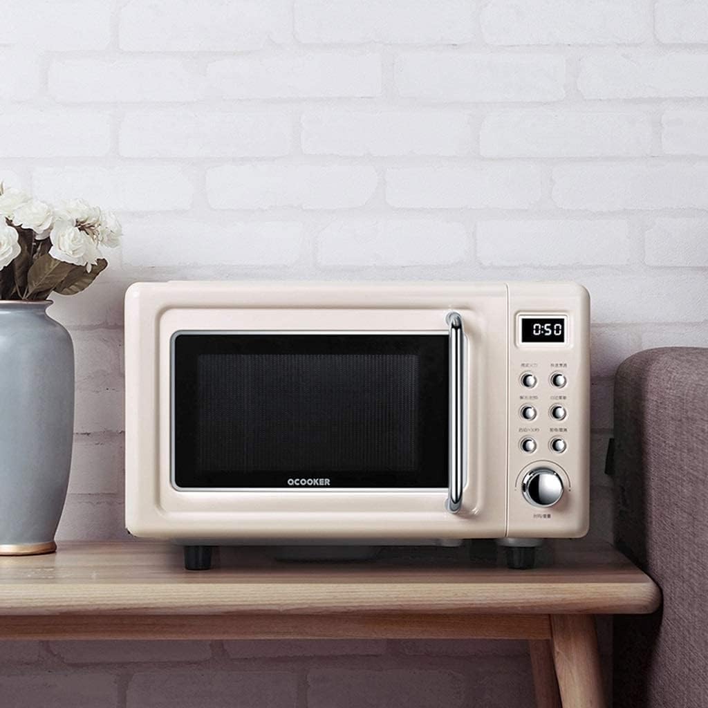 RKYRRKI Classique, 700 W, 18 L, Blanc, Four à micro-ondes de comptoir rétro, petit four à micro-ondes pour dortoir