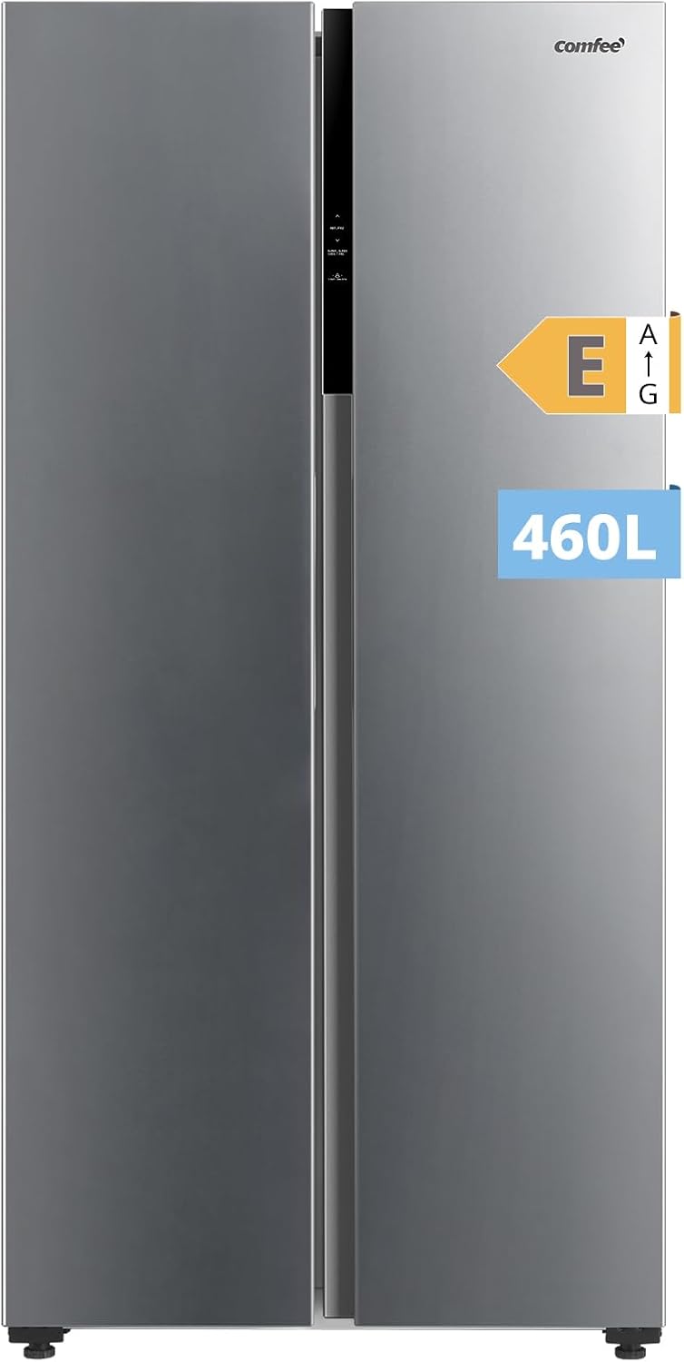 Comfee réfrigérateur, 460 L, 177,5 cm, Argenté, Frigo Américain, Refrigerateur Congelateur, No Frost, No Frost