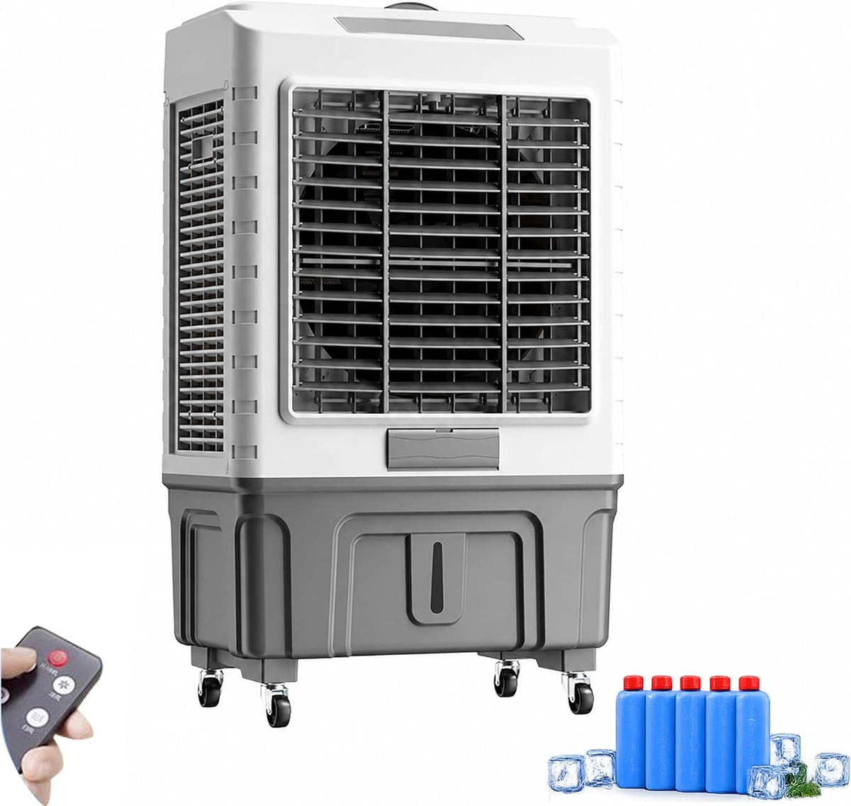 JCSRYD climatiseur portable, 40 L, 80 L, 37 cm, Blanc, Refroidisseur d'Air Industriel, Climatiseur Mobile avec Réservoir