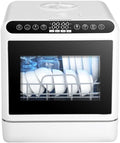 Lave Lave-vaisselles posables, Blanc, -vaisselle compact, 4 cycles de lavage, 4 places, design portable, deux modes d'alimentation en eau