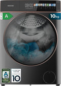 Cecotec lave-linge, 10 kg, Noir, Machine à laver, écran 10, Inverter Plus, SteamMax, 11 programmes, classe A