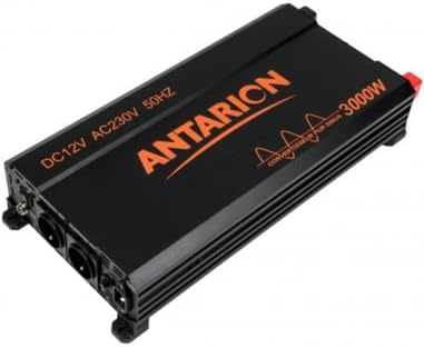 Antarion convertisseur de tension, 3000 W, 12 V, 230 V, Noir/Rouge, Pur Sinus / Camping-Car