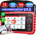 LAUNCH Outils diagnostics pour système de moteur OBD-II, Rouge/Bleu, CRP129X V3.0 OBD2 Appareil de diagnostic 12 fonctions de réinitialisation
