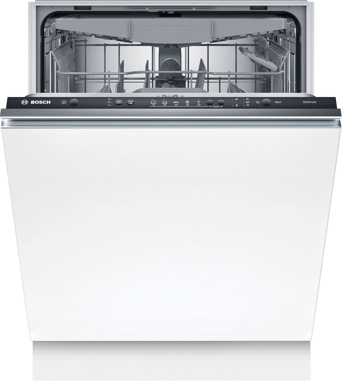 Bosch Lave-vaisselles standards, 60 cm, Argenté, SMV25EX02E Série 2 Lave-vaisselle encastrable, entièrement escamotable