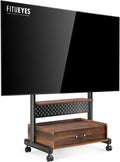 FITUEYES téléviseur, 85 Pouces, 600 x 400 mm, 60 kg, Noir, Support TV roulettes, Meuble TV avec Support, Bureau et Salle de Réunion
