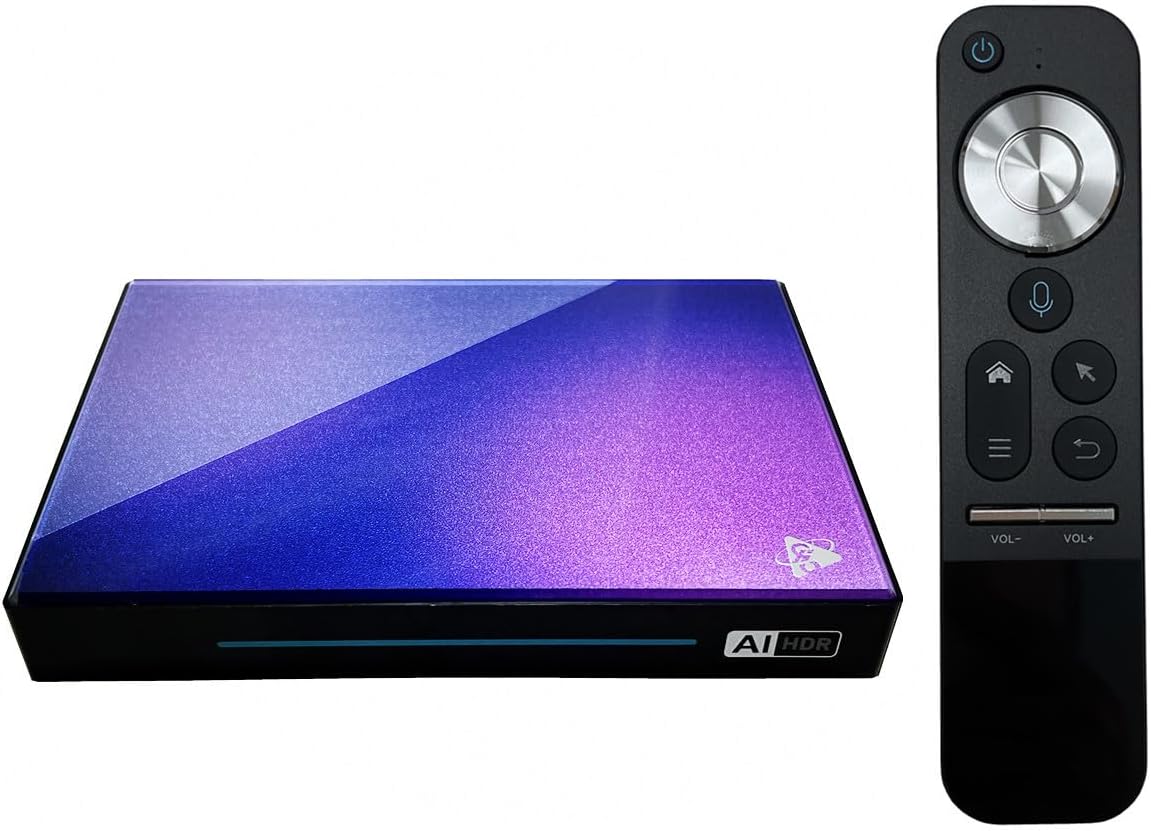 SHYSKY téléviseur, 1000M, Noir, M9 Boîtier TV, Android 14.0, 8 go de RAM, 128 go de ROM, Prise en Charge AV1