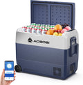 AAOBOSI mini réfrigérateur, 60 L, 12 V, 230 V, 24 V, Gris, Glaciere a Compression, -20°C à 20°C, Roues et Poignée Rétractable