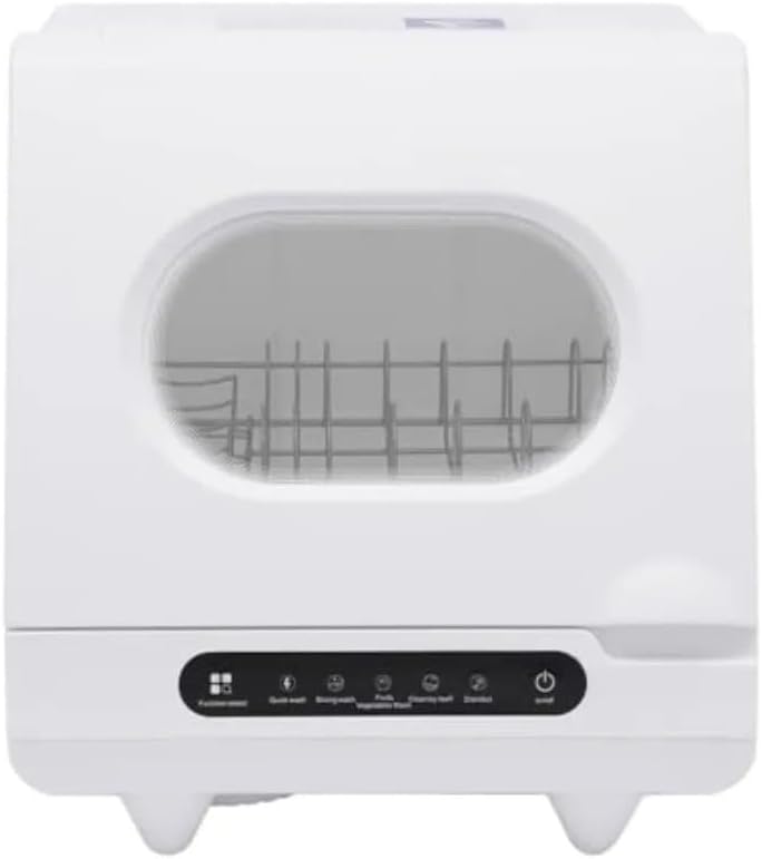 KJUEQ Lave-vaisselle, Blanc, Intelligent de comptoir, 2 à 6 Places, Portable à installat sans Outil for Petite Cuisine
