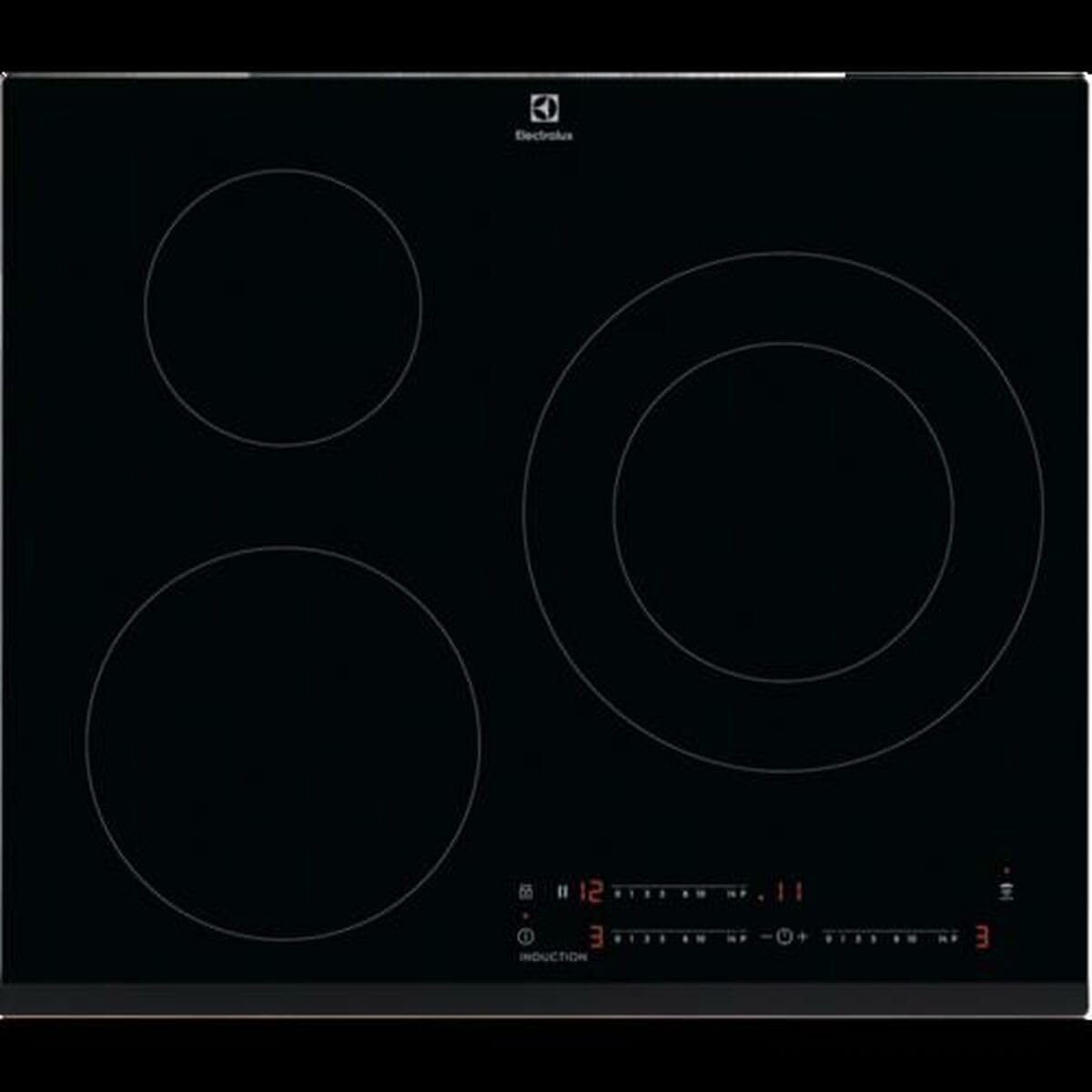Tables de cuisson Electrolux, 60 cm, Noir, EIT60342 Plaque à induction, série 300, 3 zones de cuisson, système Hob2Hood