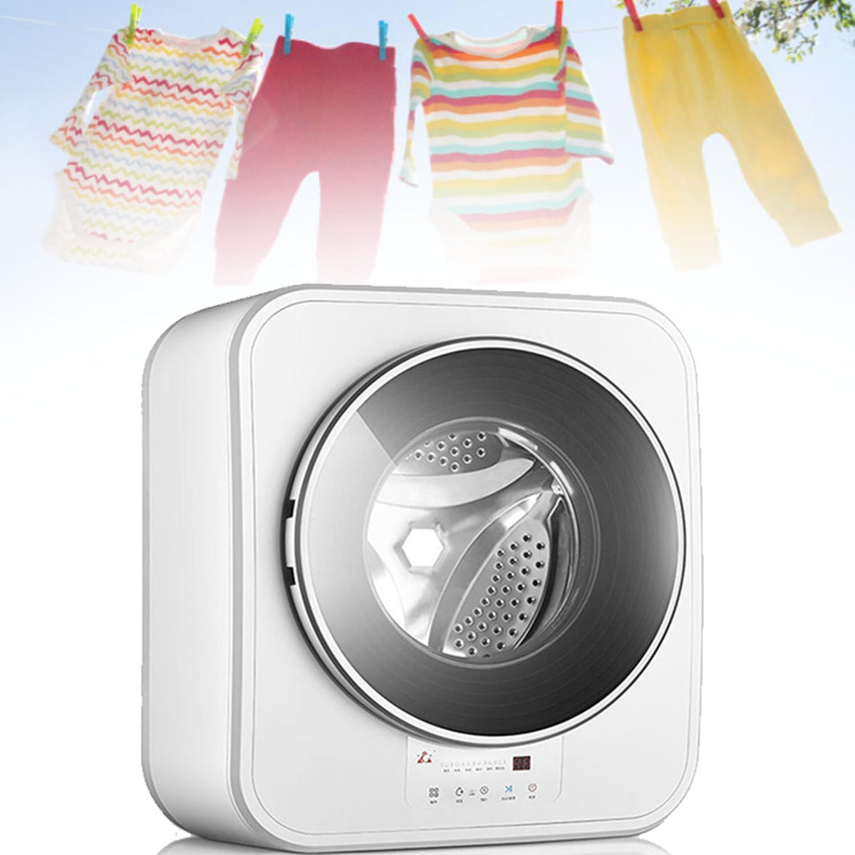 DPLxQPP lave-linge, 550x342x620 mm, 3 kg, Blanc, Portable, Mini Mural, Tambour Chargement Frontal Entièrement Automatique Portable