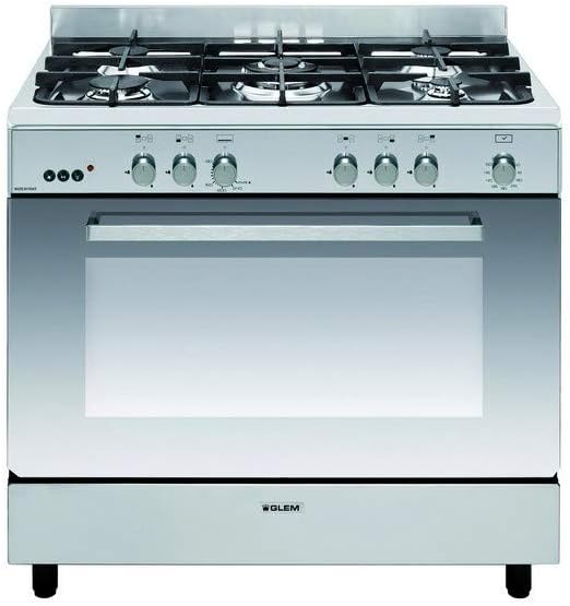 Tables de cuisson Glem, 109l, acier inoxydable., Piano De Cuisson Gaz 5 Feux Inox - GE960CMIX2