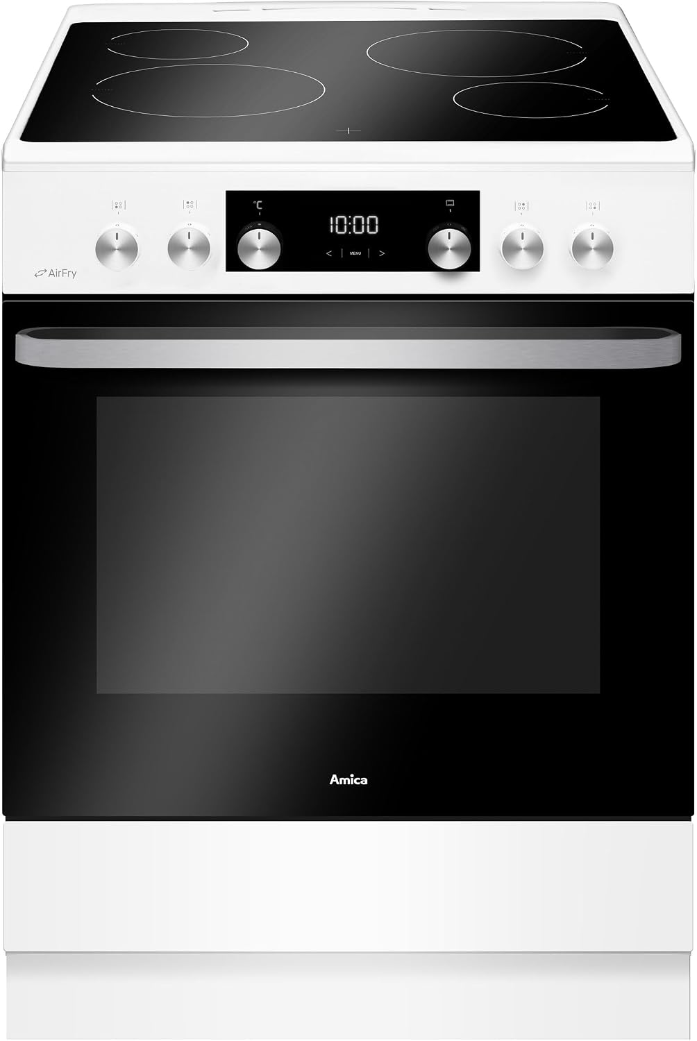 Tables de cuisson Amica, 77l, Blanc, Cuisinière Vitrocéramique 4 Feux - ACV7005RB