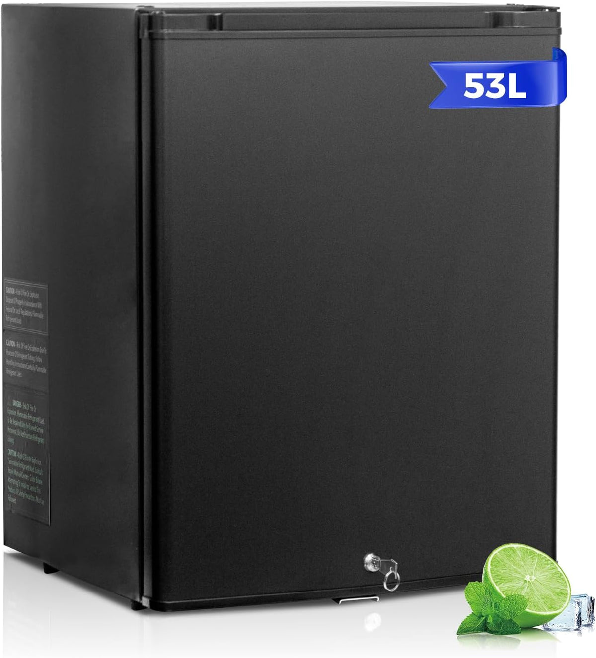 Smad réfrigérateur, 12 V, 220 V, 53 L, Noir, Frigo Camping Car, Porte Réversible et Serrure, Silencieux pour Chambre