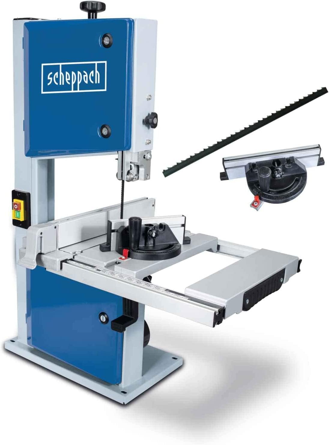 Scheppach Scies à ruban, 580 x 430 x 860 mm., Bleu/Gris, Scie à ruban HBS261