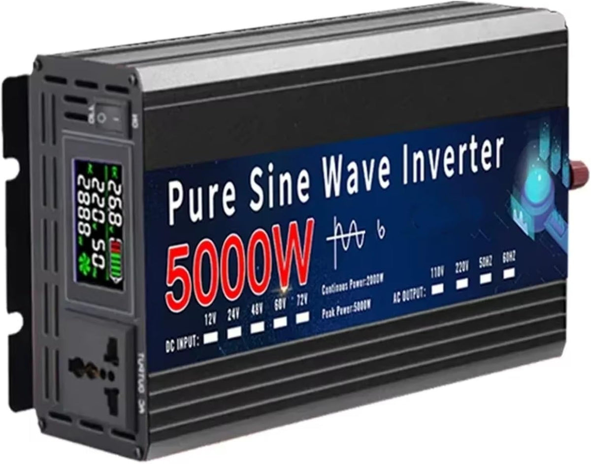 TETARI Convertisseurs électriques, 5000 W, 12 V, 220 V, 2000 W, 3000 W, Noir/Bleu, 220 V 60hz)