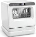 LIFEZEAL Lave-vaisselles posables, 3 couverts, 220-240 V, ABS, acier au carbone, Blanc, Mini Lave-Vaisselle de Table avec Nettoyage à 360°