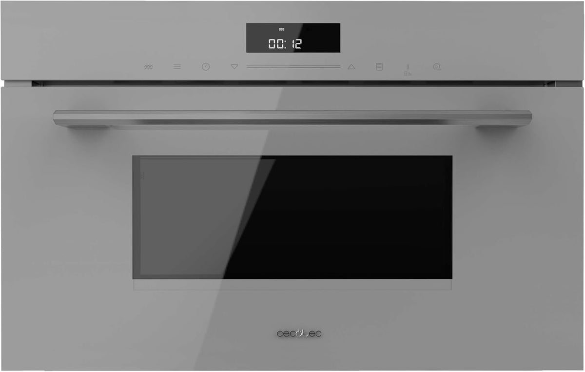 Cecotec Multifonction, 34 L, 1450 W, 1100 W, Gris, Micro-ondes Encastrable Bolero Hexa MW703800 Glass Grey, Dégivrage Rapide