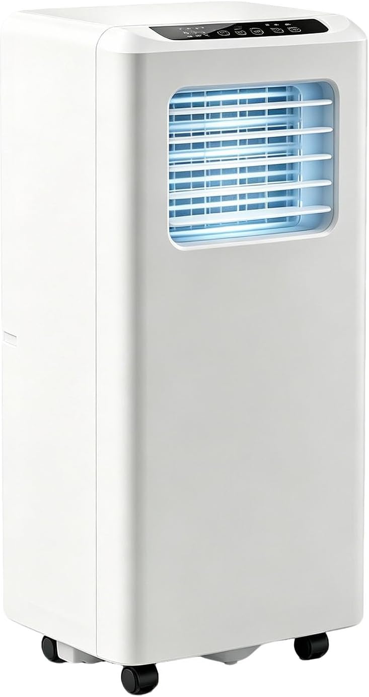 climatiseur portable PRECISTECH, 33 × 28,8 × 68,6 cm (13,0 × 11,3 × 27,0 po), Niveau sonore de l'unité intérieure supérieur à 50 dB, 1500w, Blanc