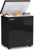 YASHE Congélateurs, 150 L, 45 dB, Noir, Congélateur coffre, pose libre, 2 paniers amovibles, 6 niveaux de température