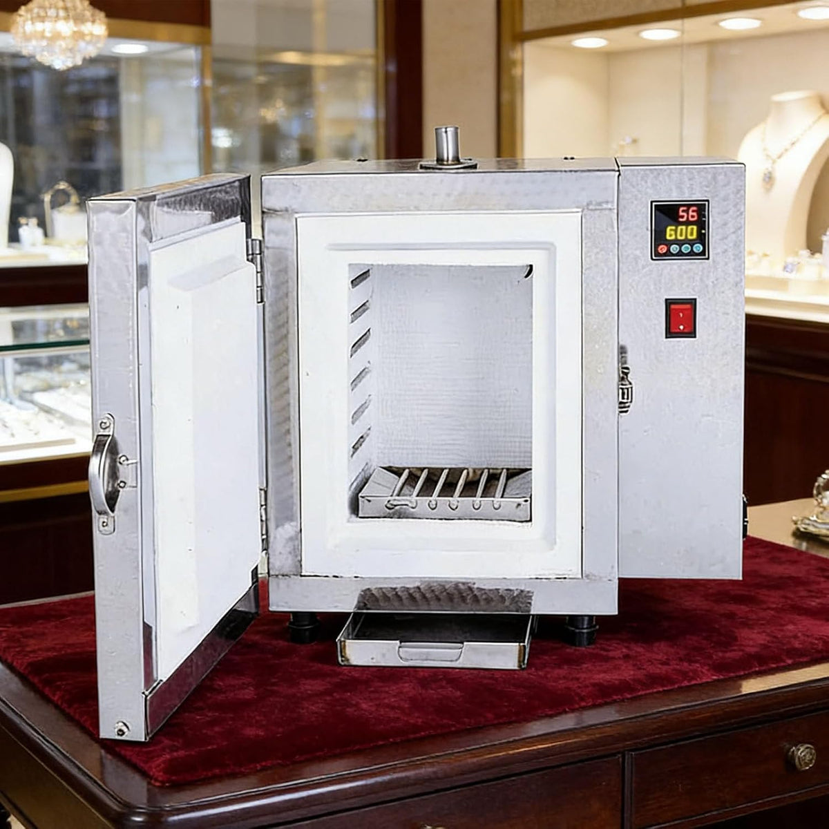 Four Fours, 1500 W., Noir/Argenté, électrique 1500 W pour la fusion des métaux, laboratoire haute température 800 ℃