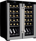 GIONA Caves à vin, Noir, Cave à vin 2 températures CVG36CF2T, 36 bouteilles, double zone, froid ventilé