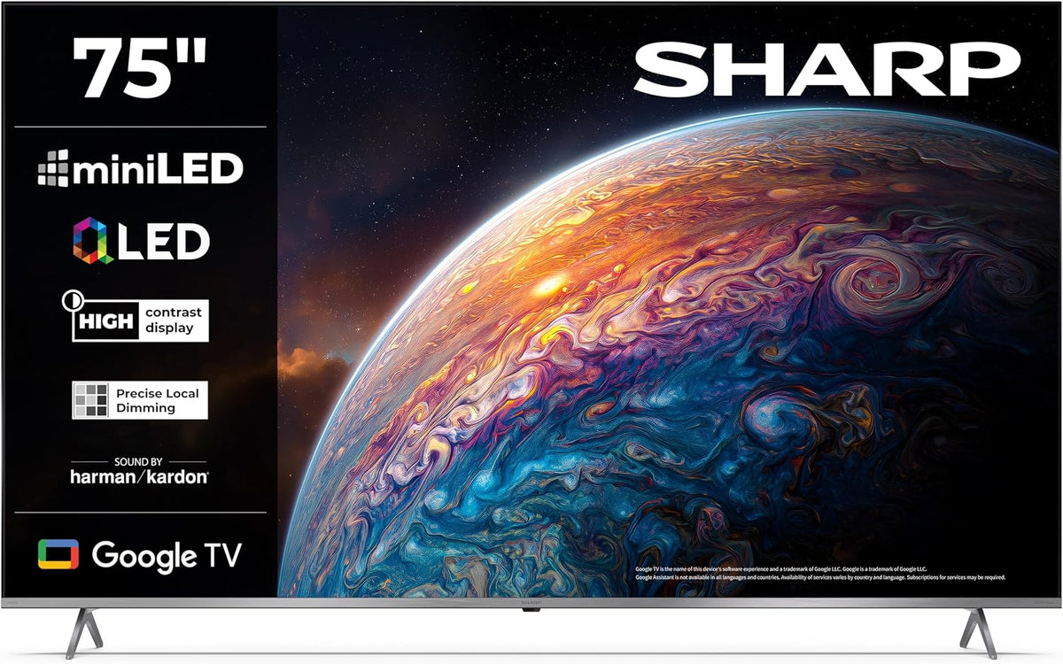 Sharp téléviseur, Noir, 75JP7265E - intelligent 4K QLED MiniLED 75', Dolby Vision IQ & Atmos, son Harman Kardon