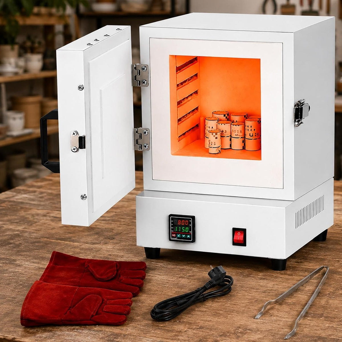 Soflightmok Machine à fondre, 2000 W, 2000w, Blanc, Four éLectrique Compact Pour Projets D'Atelier Studio Maison