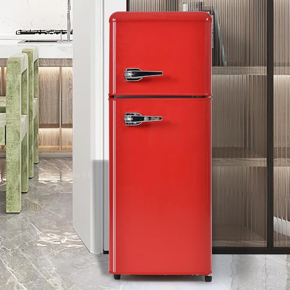 Ensemble réfrigérateur, Blanc, -congélateur compact, économe en énergie avec température réglable, idéal pour les petits espaces et les bureaux