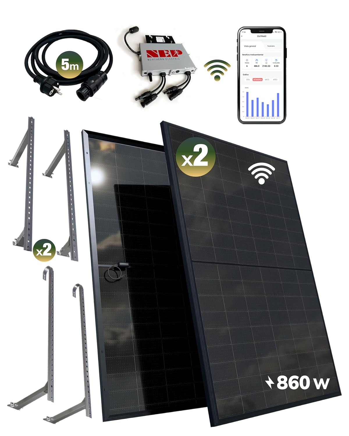 esunra create your energy onduleur, 800 W, 430 W, Noir/Gris
