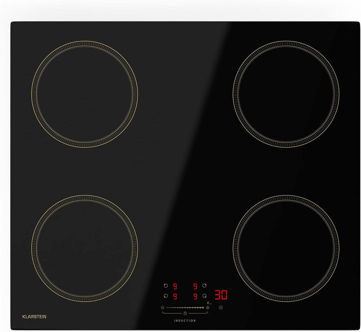 Tables de cuisson KLARSTEIN, 7000 W, 59 cm, Noir, Victoria Plaque À Induction Encastrable - 4 Zones, Boosters