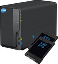 SIMPLETEK Serveurs, Noir, - Périphérique de stockage réseau NAS à 2 baies avec double SSD 2To+2To, Gigabit LAN