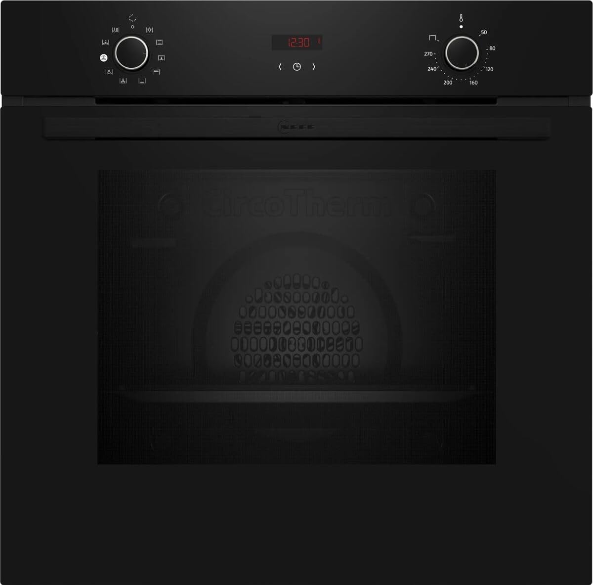 Neff four encastrable, 60 x 60 cm, Noir, B1CVD0AK3 N30 avec support vapeur, écran LED, Base Steam, air chaud 3D