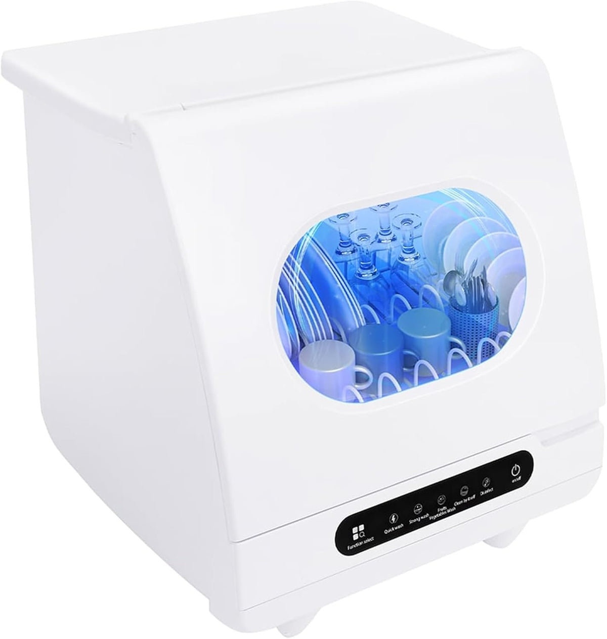 DISHENGZHEN Lave-vaisselles portables, 1200 W, 50 dB, Blanc, Lave-Vaisselle de Table, Mini Lave-Vaisselle avec 5 programmes de Lavage