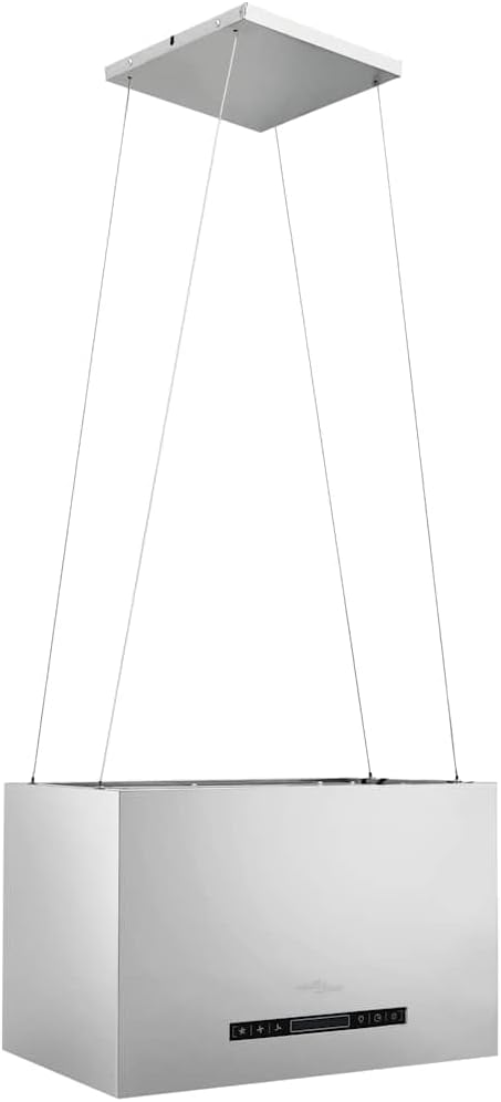 Tomostar Hottes aspirantes, 55 x 37 x (62-133,5) cm (l x P x H), 55 cm, Acier inoxydable, argenté, Hotte îlot Aspirante