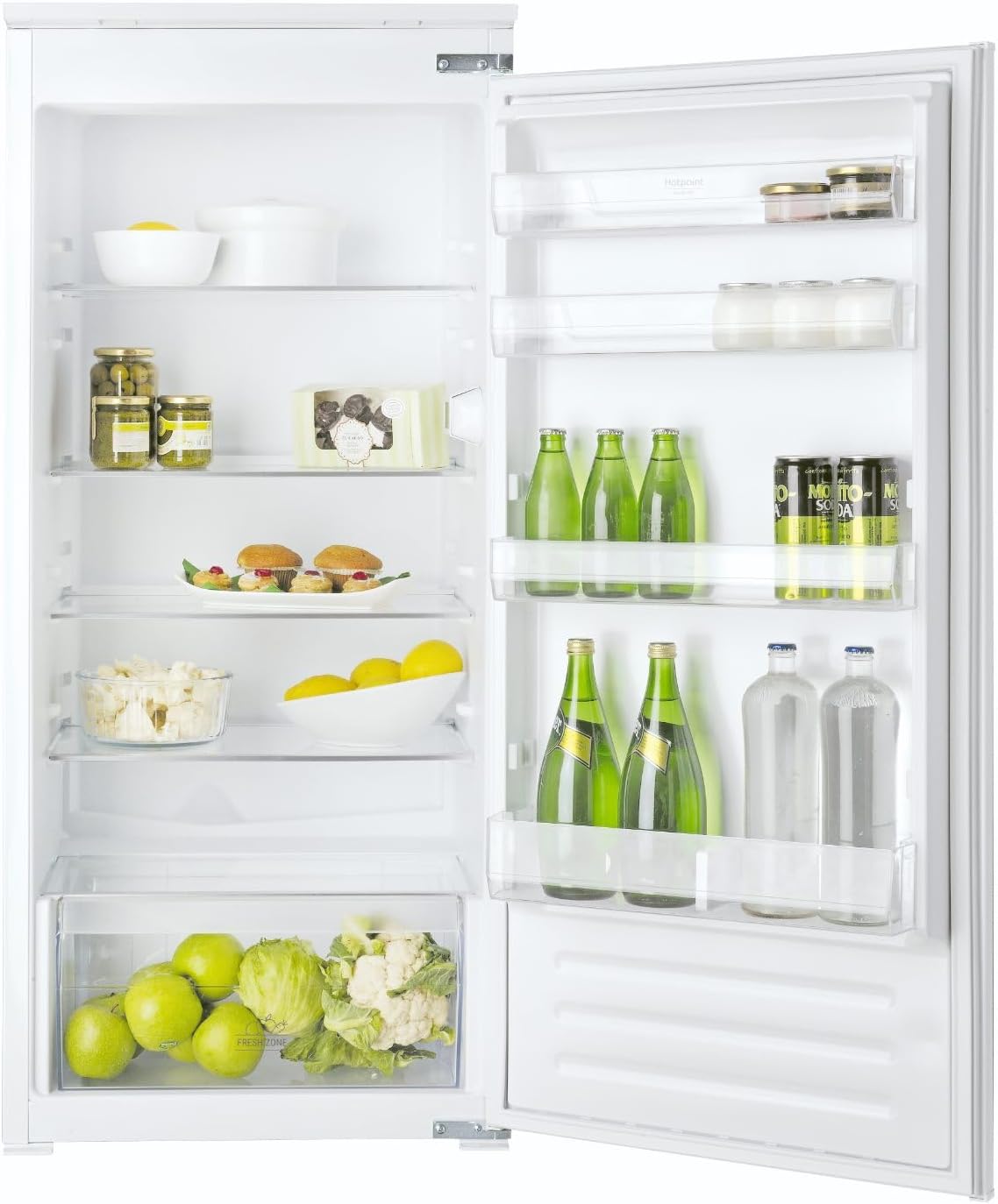Hotpoint réfrigérateur, 209 L, 35 dB, 54,5 cm, Argenté, - S12A1DHA2FR 1 Porte Encastrable - No Frost, Fresh Zone