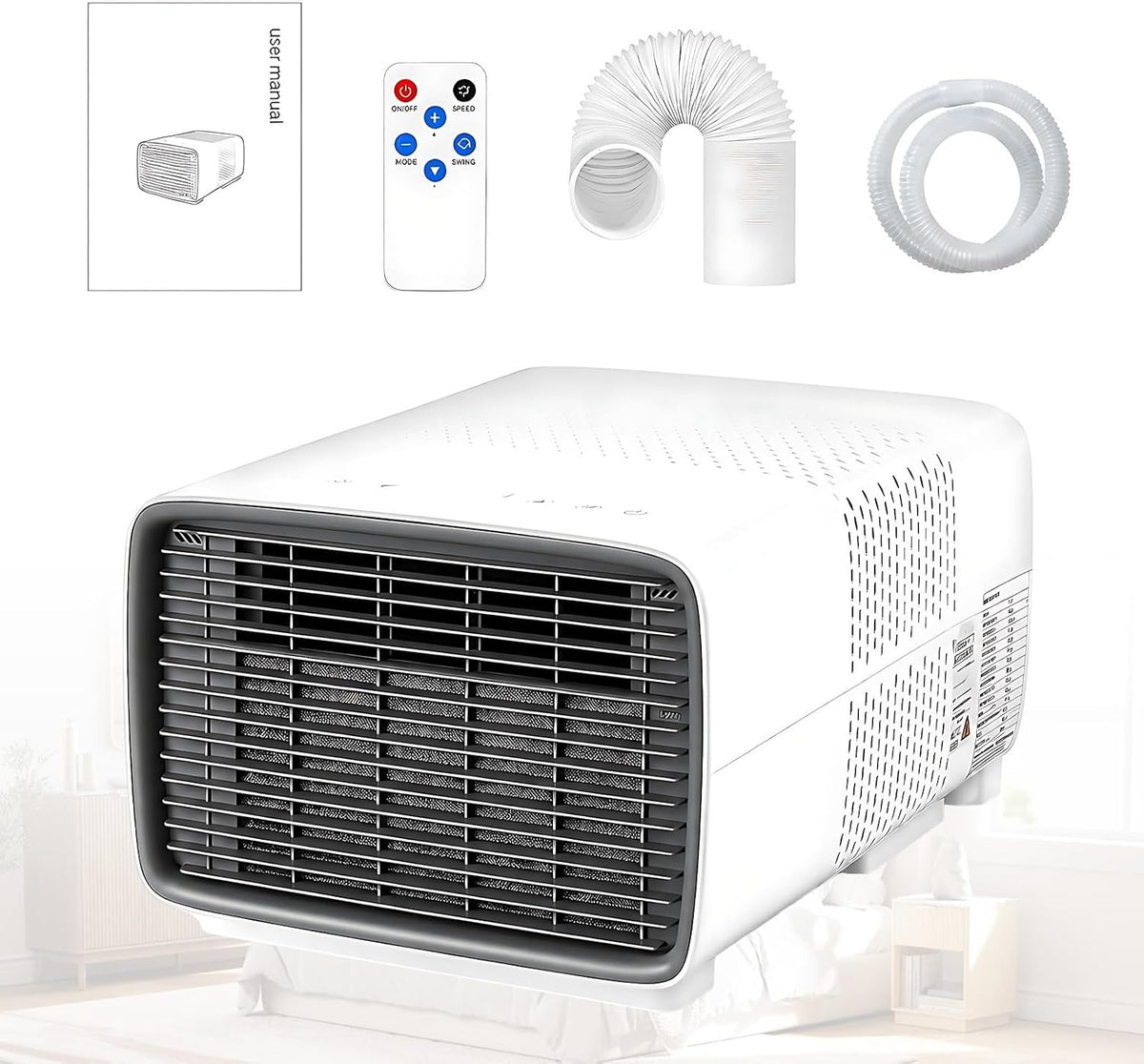 Acentesoft climatiseur portable, 2700 BTU, Blanc, Climatisation Mobile pour Camping - Petit pour Cabine de Camion