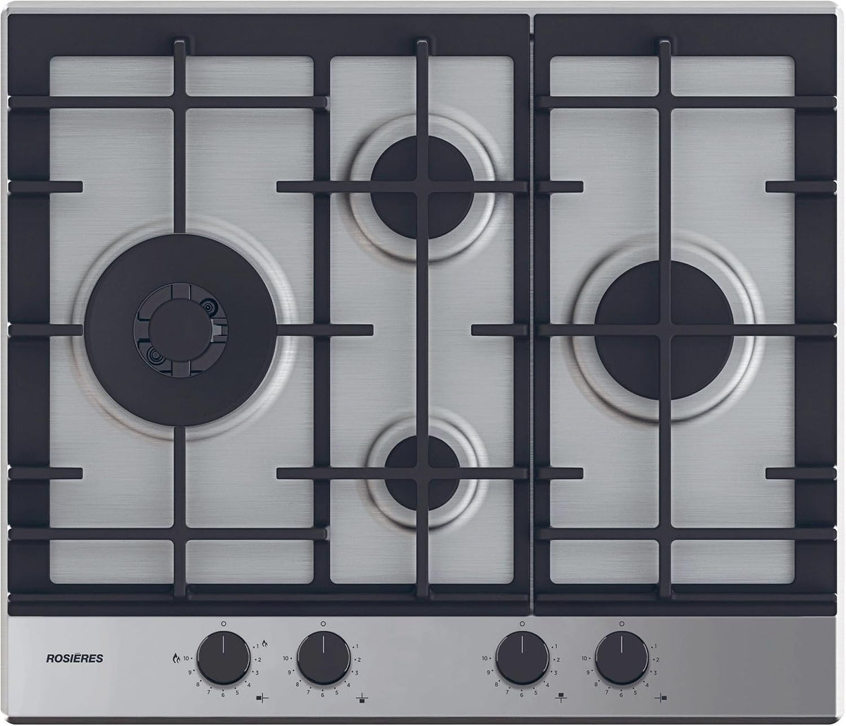 Tables de cuisson Rosieres, Noir, Plaque gaz RHG6D5WC5X, Chef flamme, Thermocouple