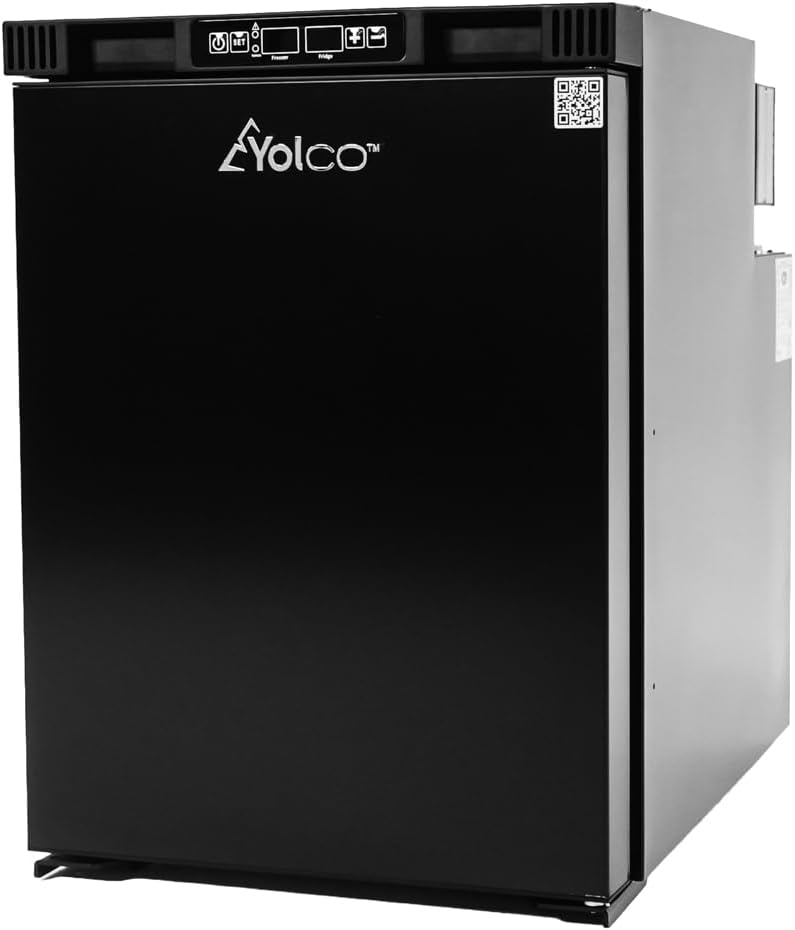 Yolco réfrigérateur, 42,6 l, 12 V, 24 V, 230 V, Blanc, RL50M à compresseur encastrable - / / - de camping avec congélateur