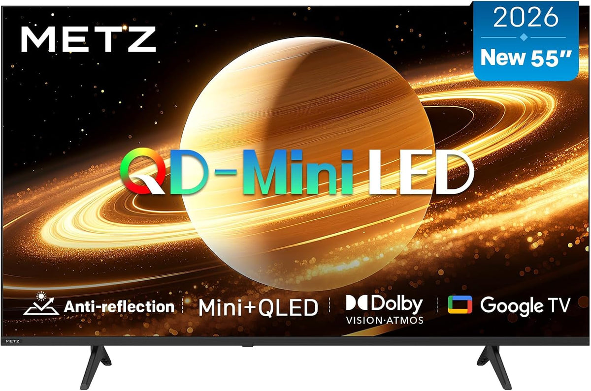 Metz téléviseur, 55 Pouces, 139 cm, Noir, Mini LED Smart TV ( ), 2026 Nouveau Modèle)